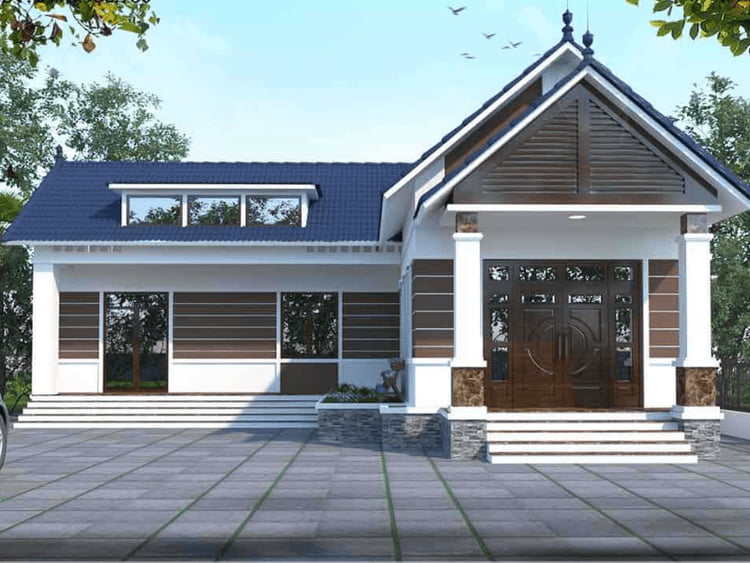 Những mẫu nhà cấp 4 nông thôn hình chữ L đẹp nhất 2023